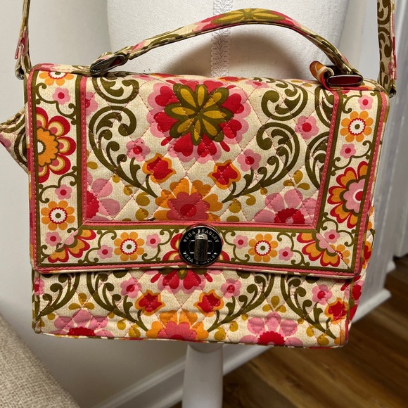 Vera Bradley Handbags - Vera Bradley shoulder/crossbody purse, GUC, vintage Julia Folkloric rigid see ⬇️